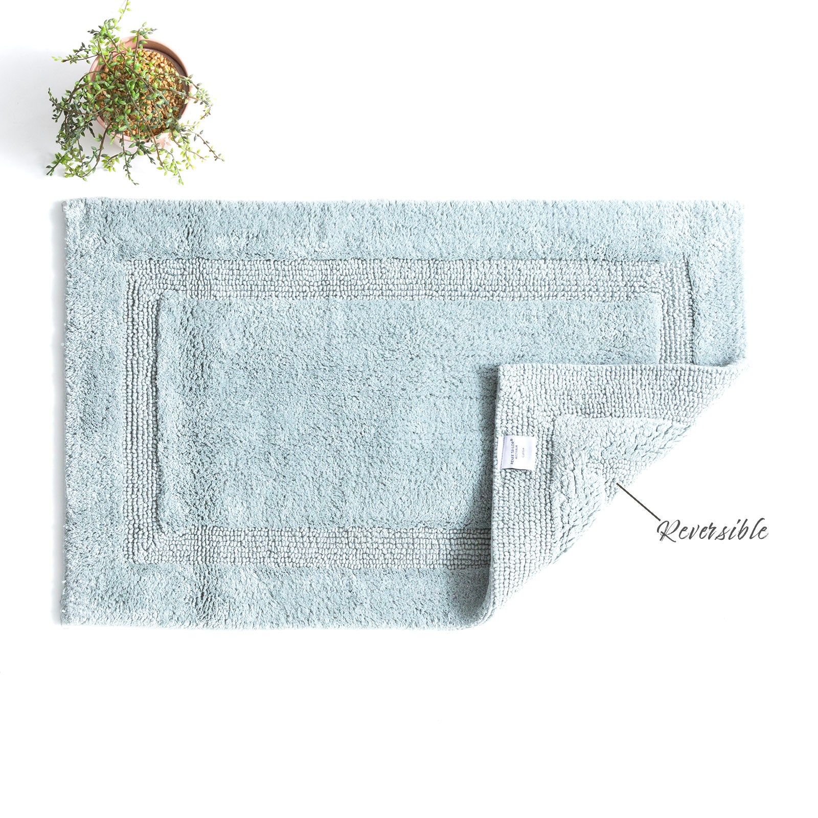 Bathroom Rugs | Large Bath Mats | Bath Mat Soho Cotton Reversible in Silver