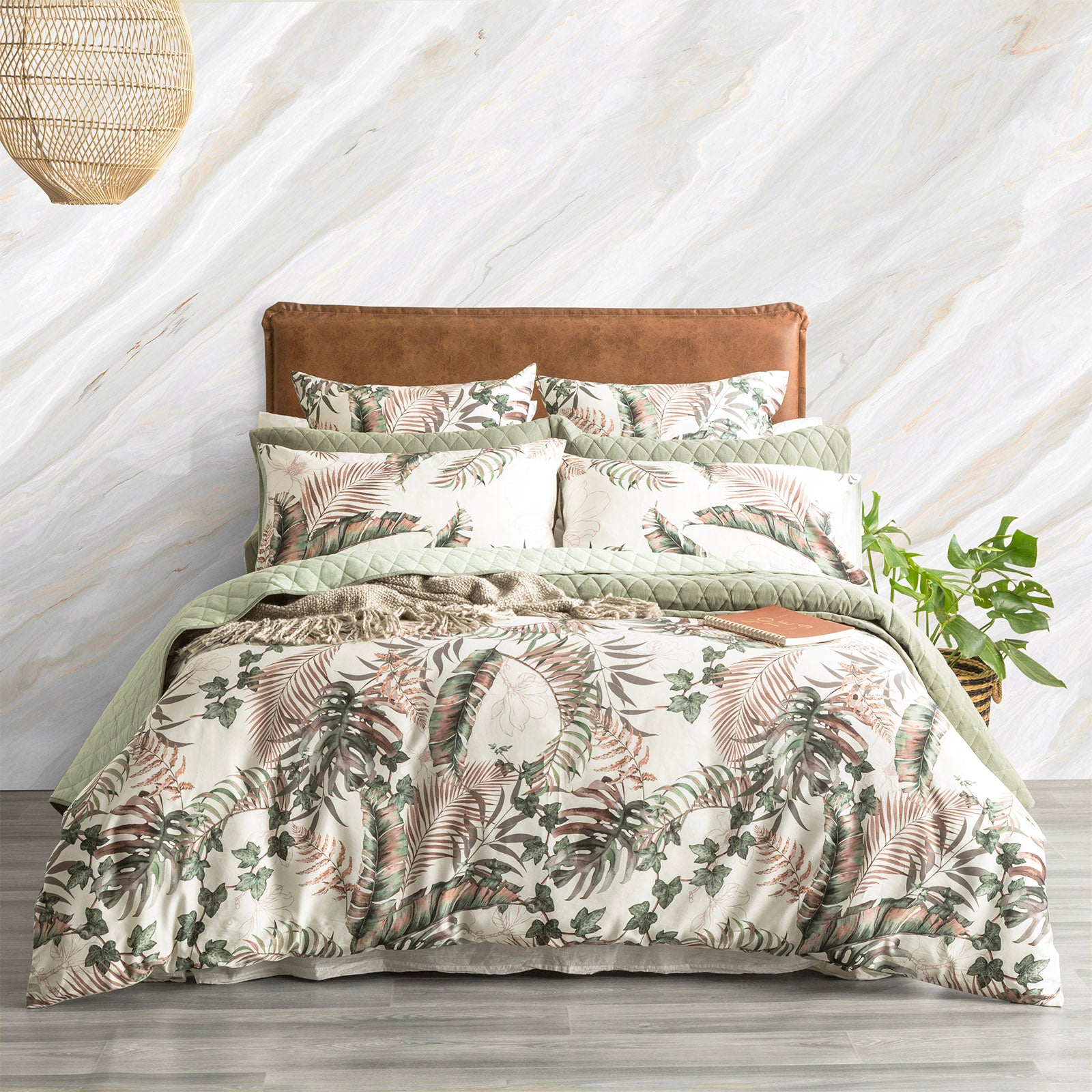 Online White quilt cover Palm tree quilt cover Quilt cover Australia