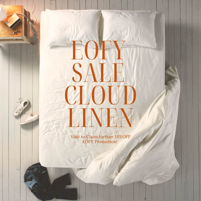 End of financial year clearance sale – shop bedding, towels, and cushions at cloud linen