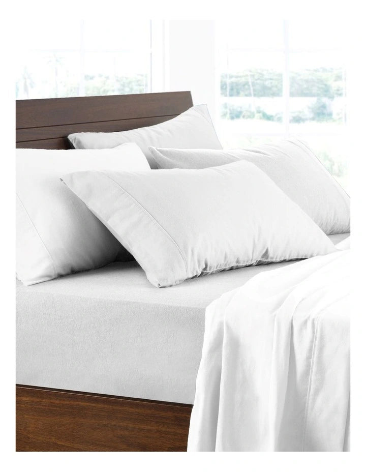 Logan and Mason Cotton Flannelette Sheet Set WHITE