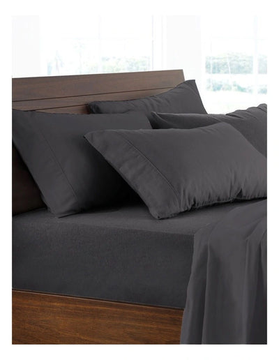 Logan and Mason Cotton Flannelette Sheet Set CHARCOAL