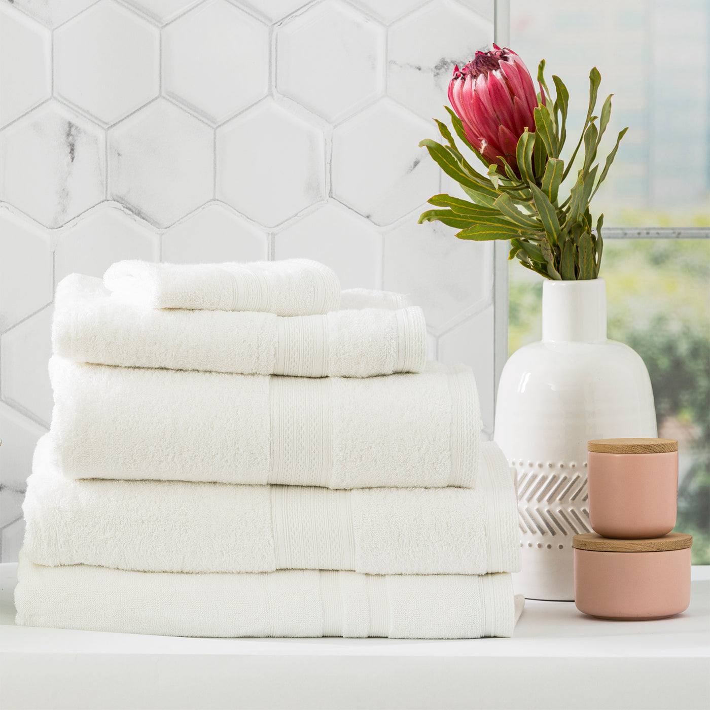 Stella Bamboo Towels White