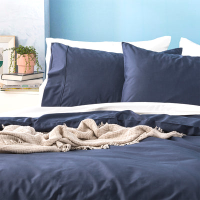 Bamboo Quilt Cover Set 500 Thread Count Indigo