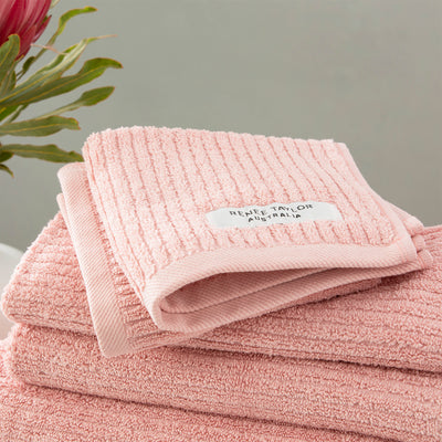 Cobblestone Ribbed Towels Blush