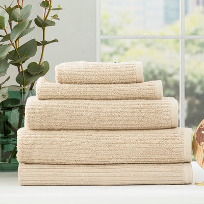 Cobblestone Ribbed Towels Stone