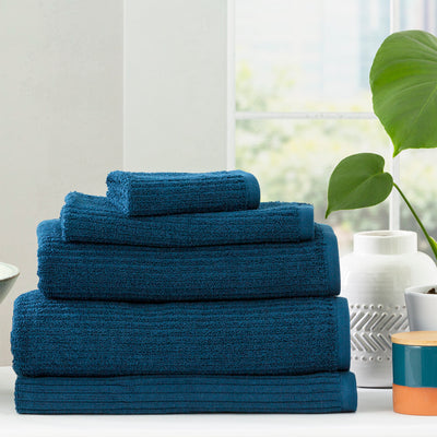 Cobblestone Ribbed Towels Ink