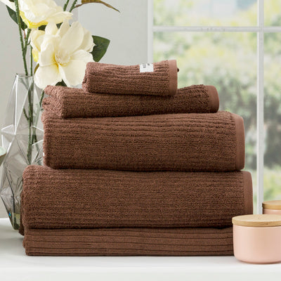 Cobblestone Ribbed Towels Toffee