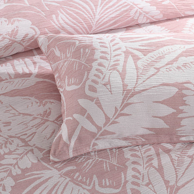 Palm Tree Jacquard Quilt Cover Set Clay