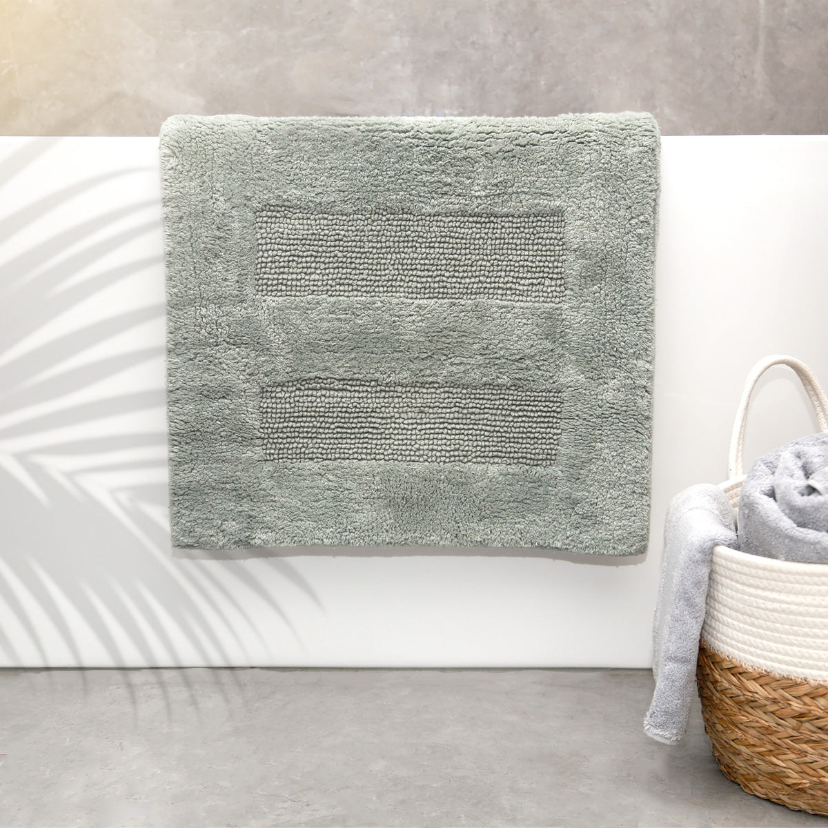 Cotton Reversible Bath Mat Retreat Silver