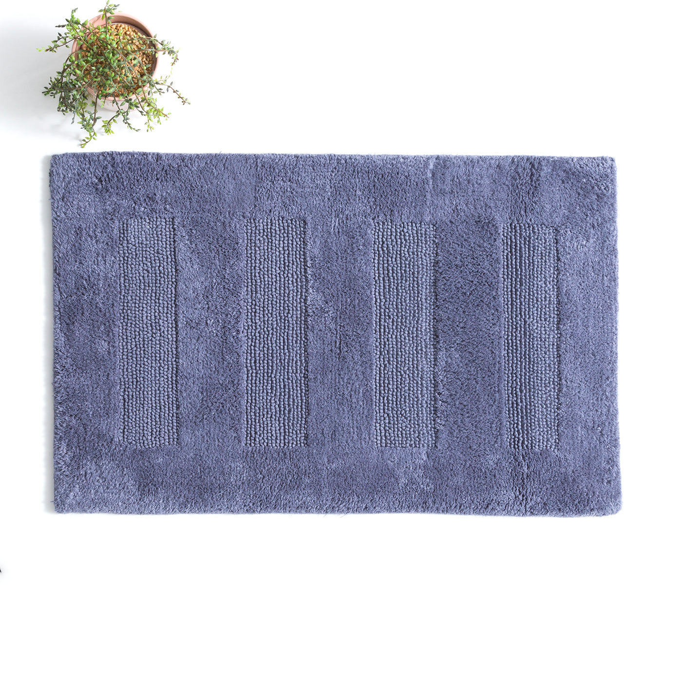 Cotton Reversible Bath Mat Retreat Blue