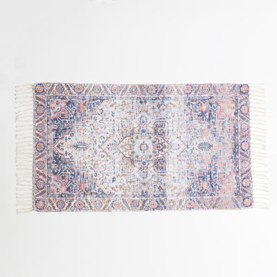 Kashan Mat - Vintage Washed Hand Woven Rug