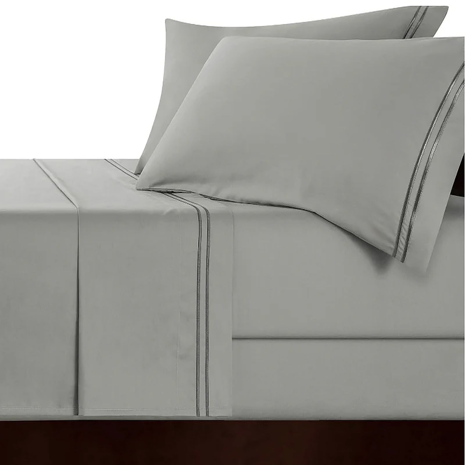 Silver Thread Sheets Strada Egyptian Cotton 1000 Thread Count Sheet Set Silver Charcoal