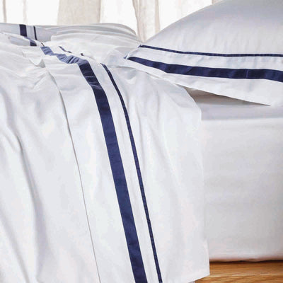 Cloud Egyptian Cotton 1000 Thread Count Sheet Set White & Navy