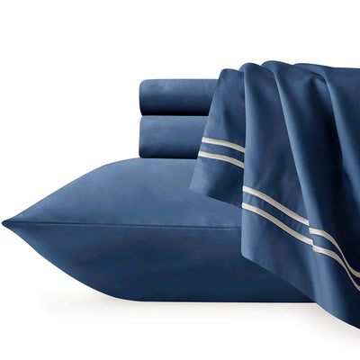 Strada Egyptian Cotton 1000 Thread count Quilt Cover Set Indigo