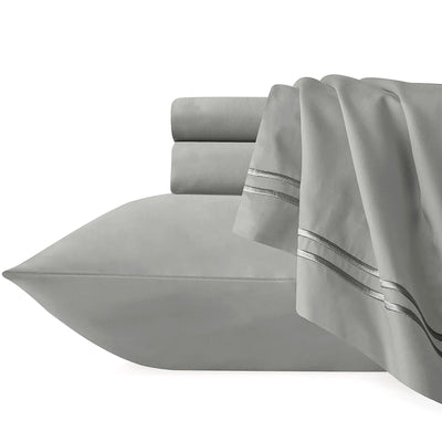 Strada Egyptian Cotton 1000 Thread count Quilt Cover Set Silver Charcoal