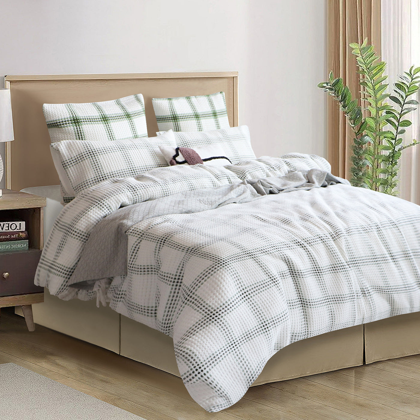 Elliot Waffle Quilt Cover Set Sage