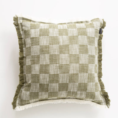 Noah Checkered Cushion 50 x 50 Cms Jade