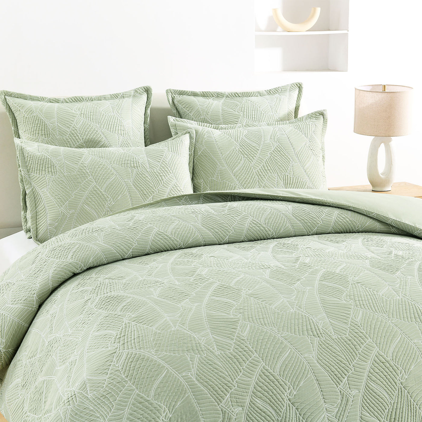 Woods Quilt Cover Set Jacquard Sage