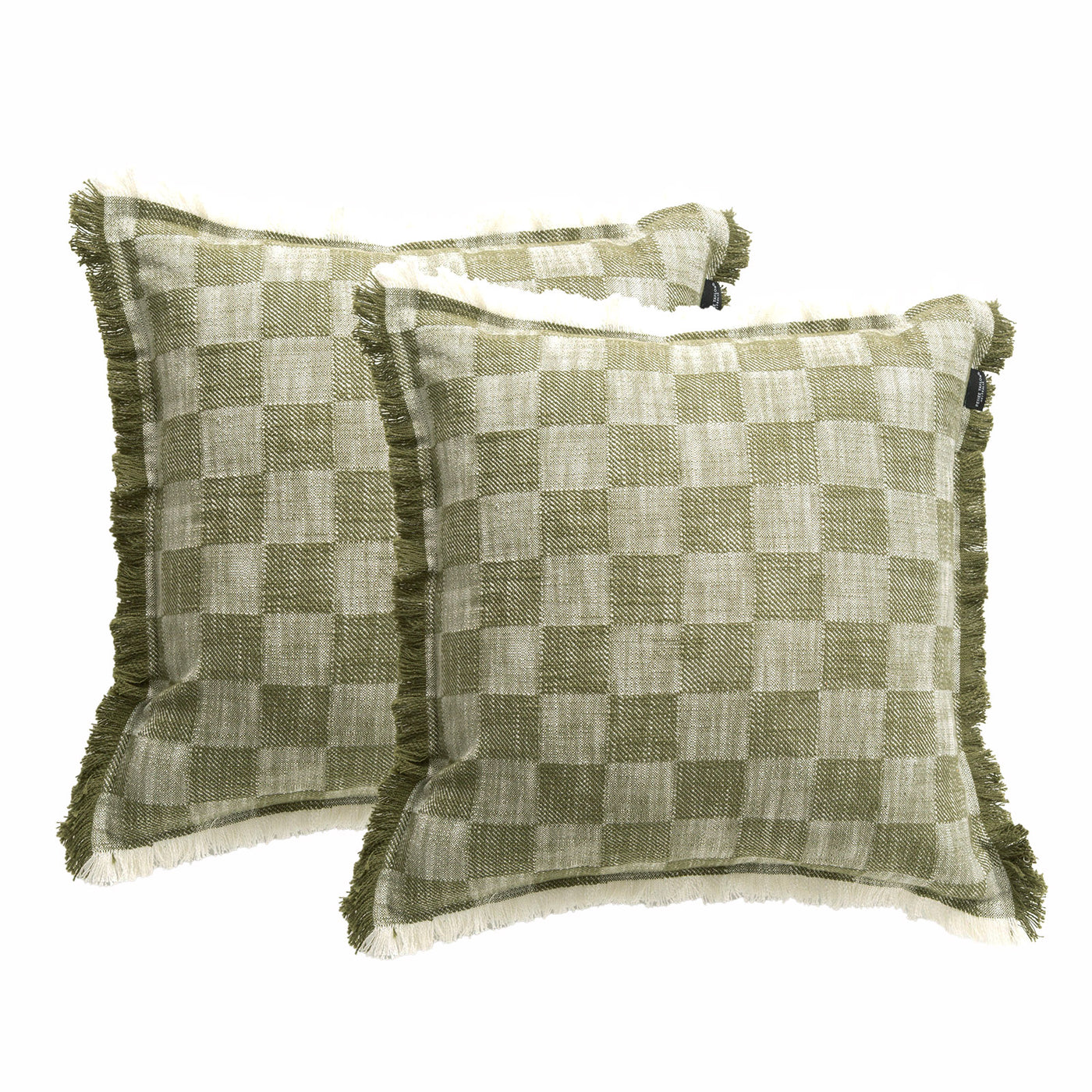 Noah Checkered Cushion Twin Pack 50 x 50 Cms Jade