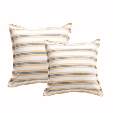 Marina Stripe Cushion Twin Pack 50 x 50 Cms Gold