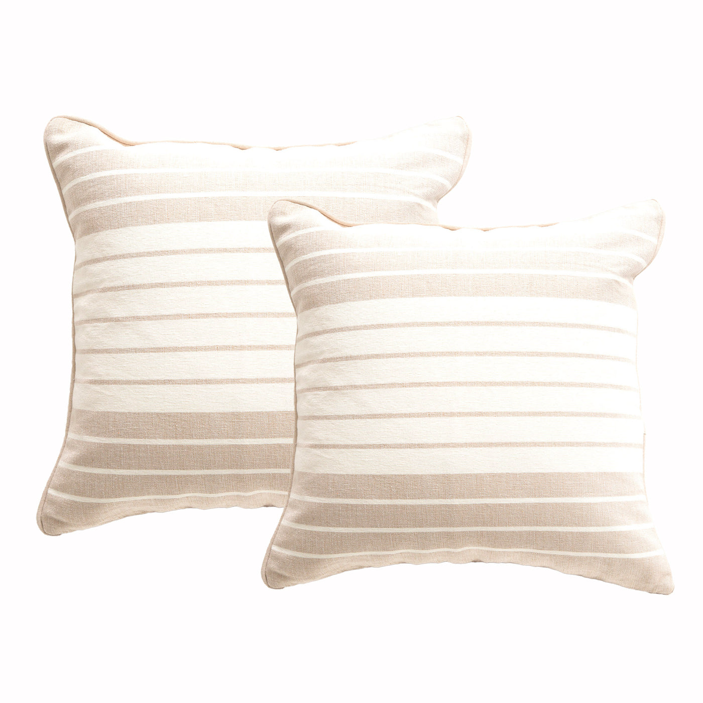 Palma Stripe Cushion Twin Pack 50 x 50 Cms Nude