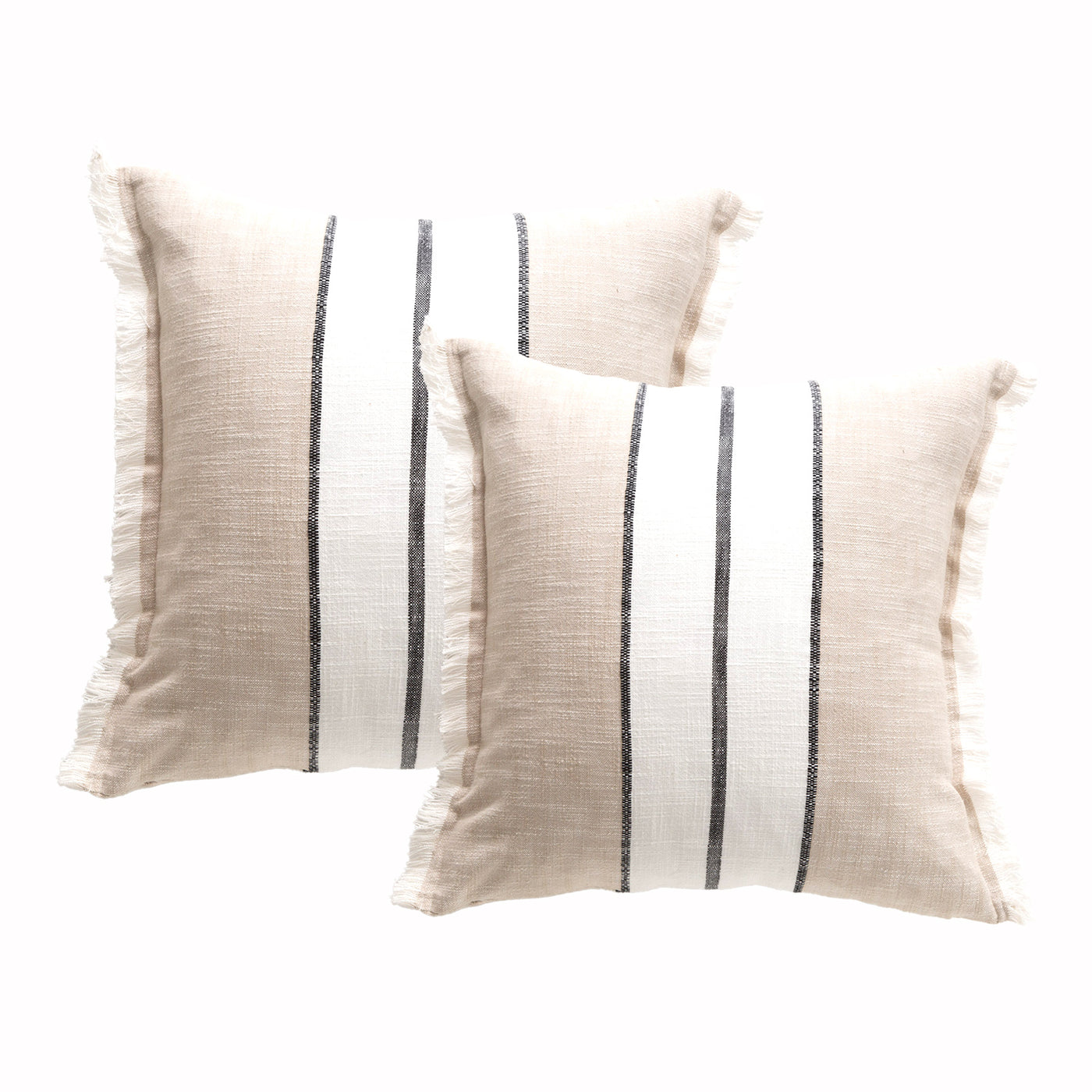 Darcy Stripe Cushion Twin Pack 50 x 50 Cms Midnight