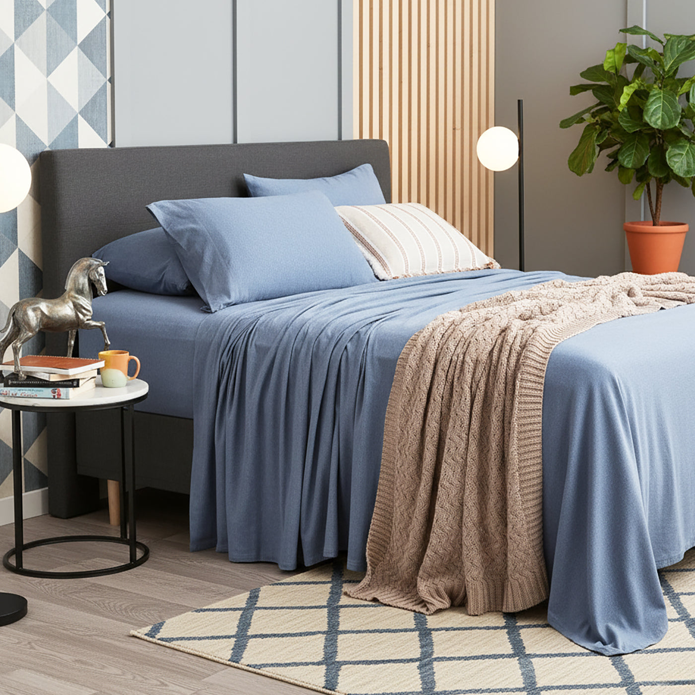 Comfort T’s Organic Cotton Jersey Sheet Set Ink