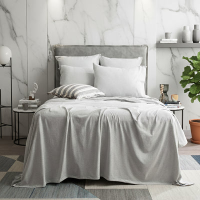 Comfort T’s Organic Cotton Jersey Sheet Set Grey Marle