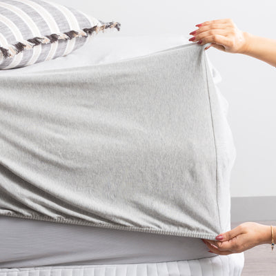 Comfort T’s Organic Cotton Jersey Sheet Set Grey Marle