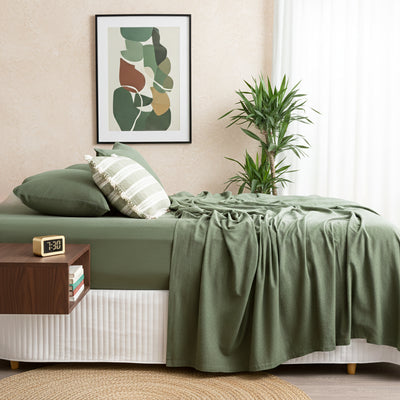 Comfort T’s Organic Cotton Jersey Sheet Set Olive
