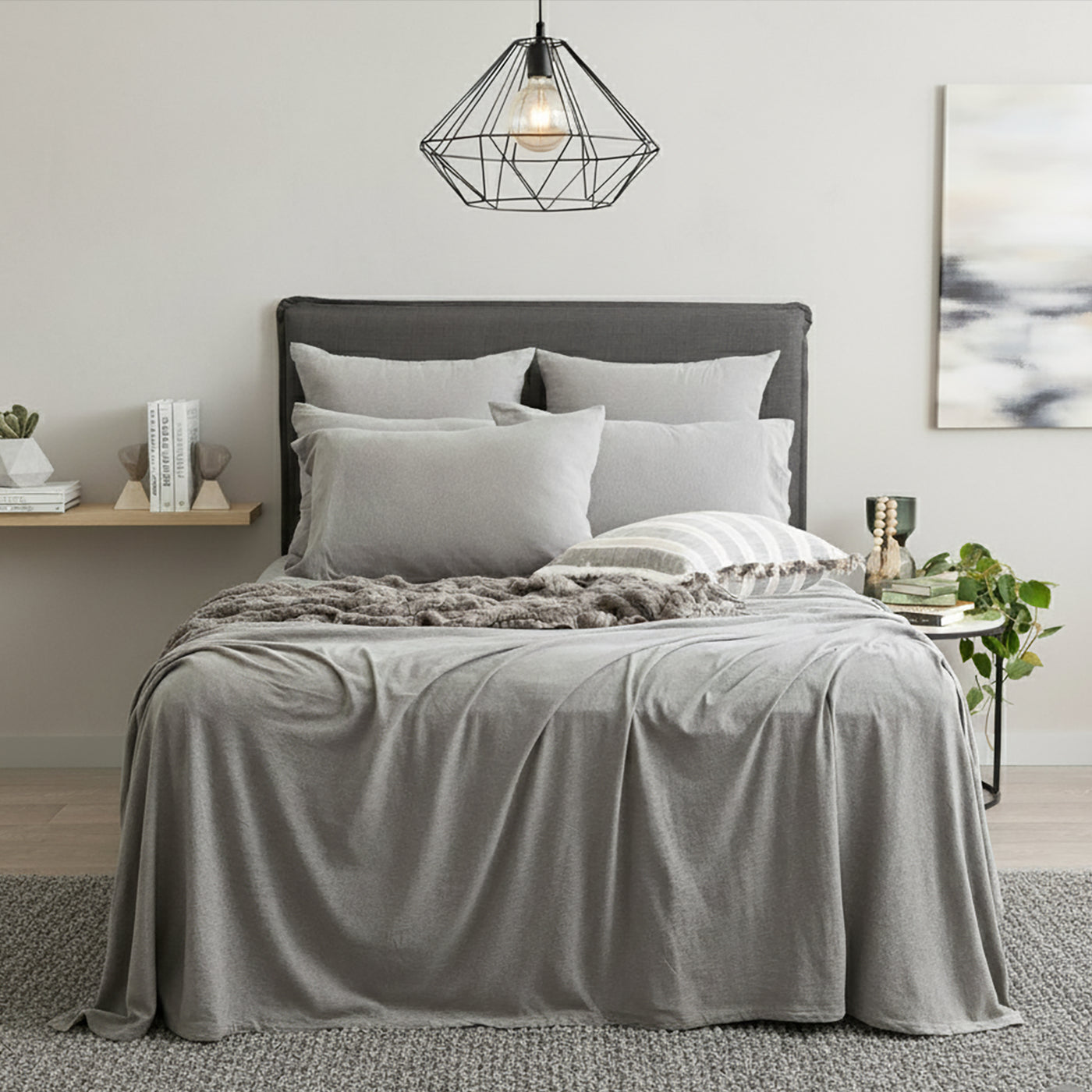 Comfort T’s Organic Cotton Jersey Sheet Set Charcoal