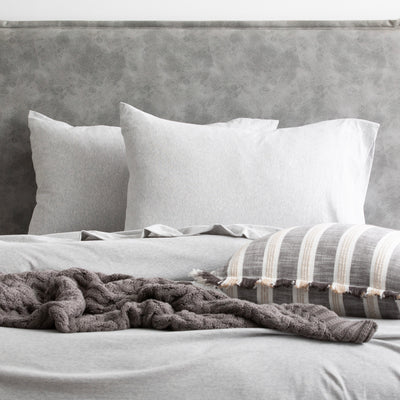 Comfort T’s Organic Cotton Jersey Fitted Sheet & Pillowcase - No Flat Sheet Grey Marle