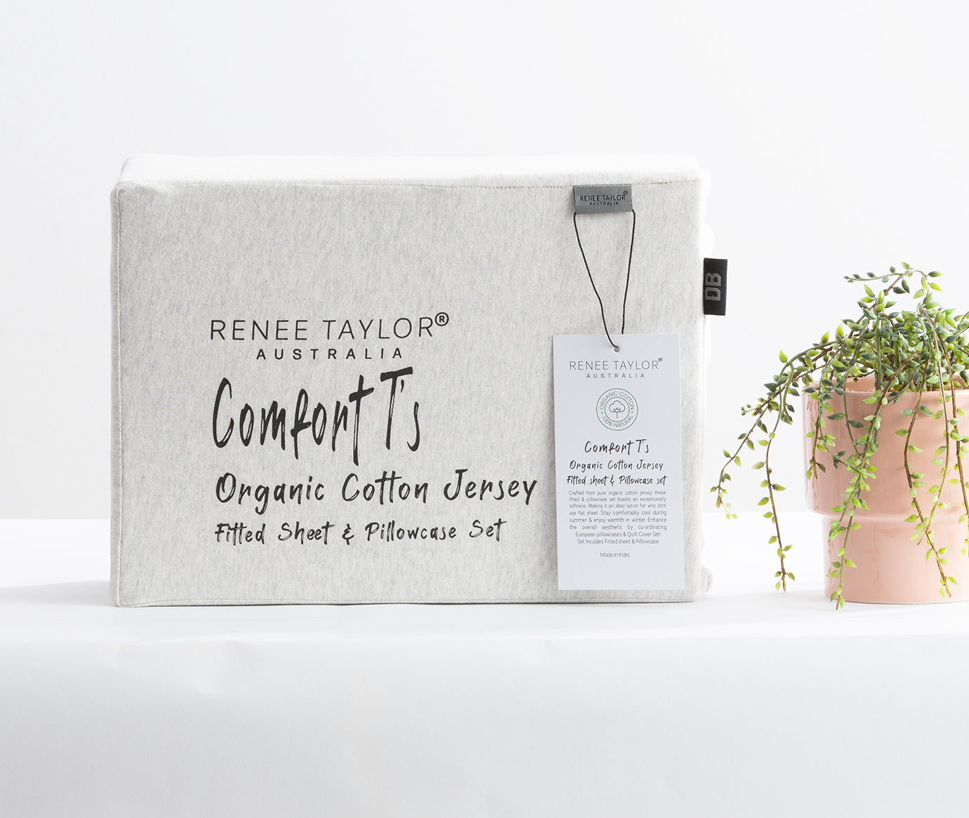 Comfort T’s Organic Cotton Jersey Fitted Sheet & Pillowcase - No Flat Sheet Ecru