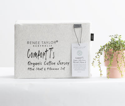Comfort T’s Organic Cotton Jersey Fitted Sheet & Pillowcase - No Flat Sheet Ecru
