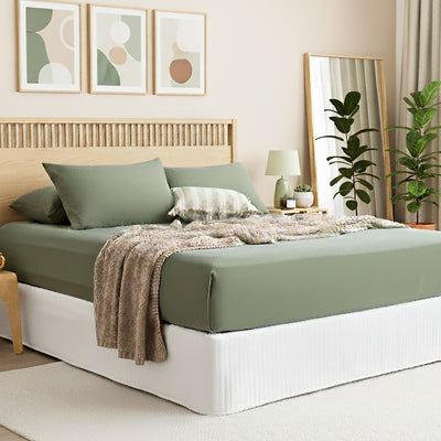 Comfort T’s Organic Cotton Jersey Fitted Sheet & Pillowcase - No Flat Sheet Olive