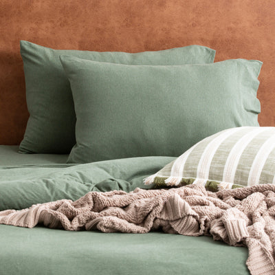Comfort T’s Organic Cotton Jersey Fitted Sheet & Pillowcase - No Flat Sheet Olive