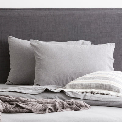 Comfort T’s Organic Cotton Jersey Fitted Sheet & Pillowcase - No Flat Sheet Charcoal