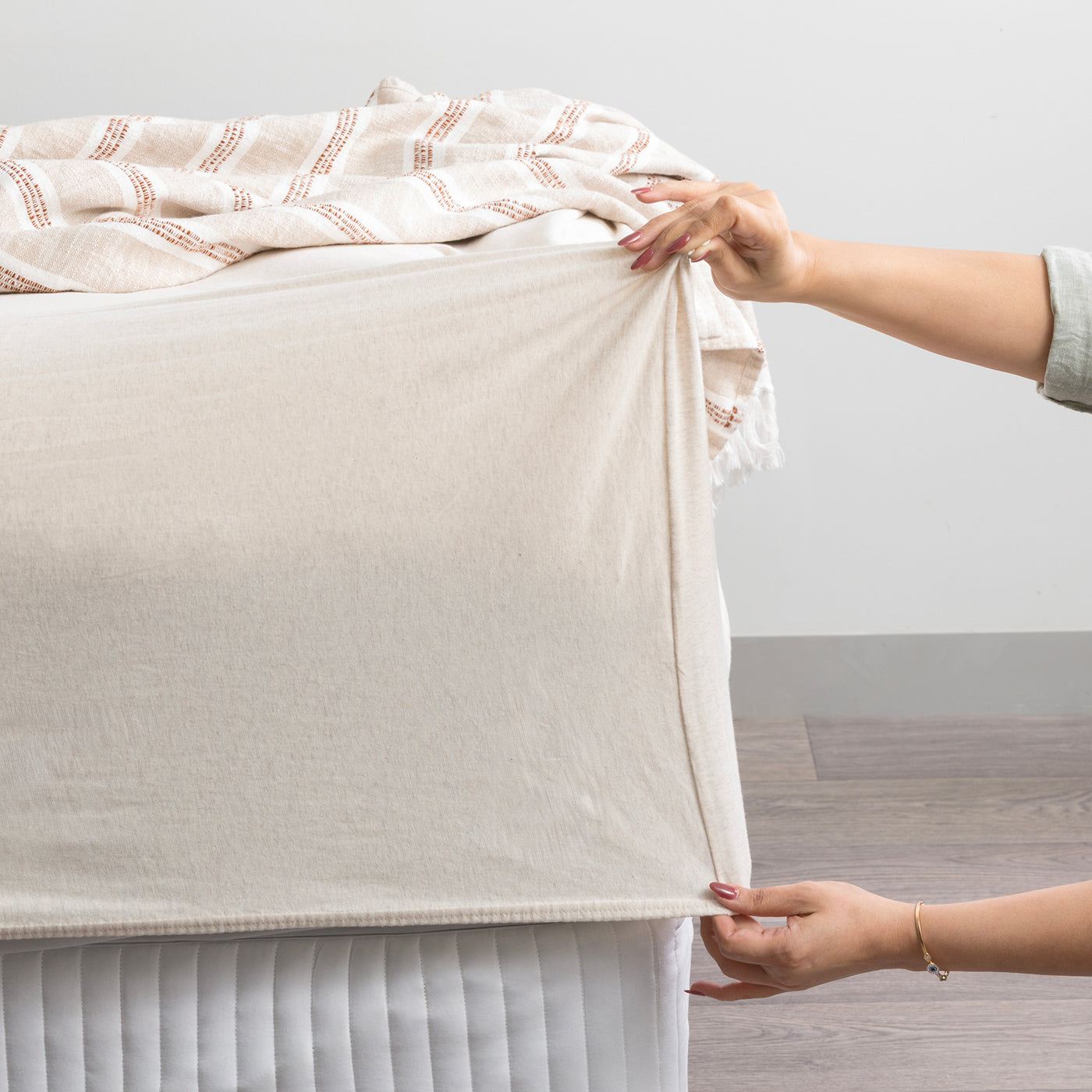 Comfort T’s Organic Cotton Jersey Fitted Sheet & Pillowcase - No Flat Sheet Oatmeal