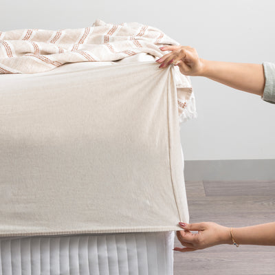 Comfort T’s Organic Cotton Jersey Fitted Sheet & Pillowcase - No Flat Sheet Oatmeal
