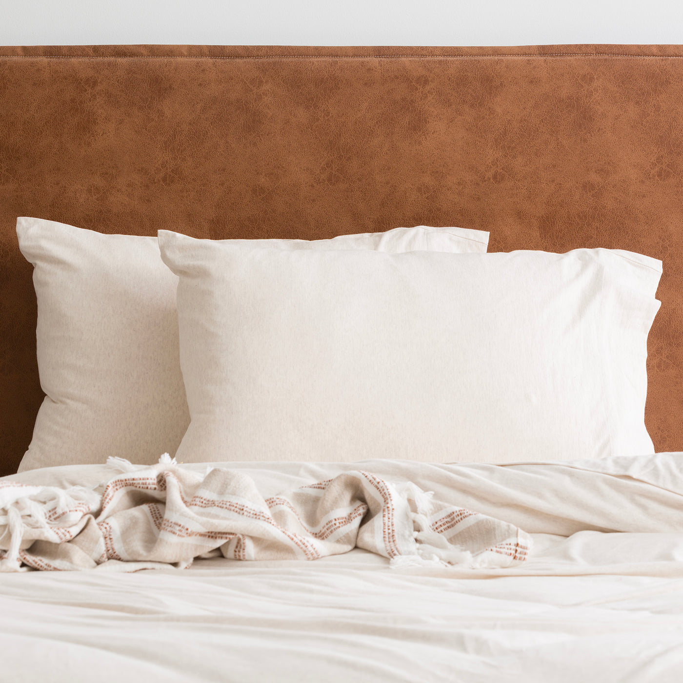 Comfort T’s Organic Cotton Jersey Fitted Sheet & Pillowcase - No Flat Sheet Oatmeal