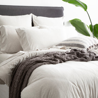 Comfort T’s Organic Cotton Jersey Quilt Cover Set Ecru