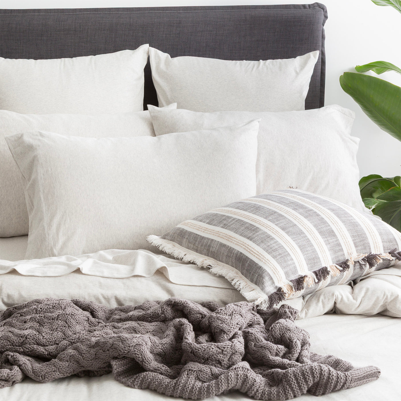 Comfort T’s Organic Cotton Jersey Quilt Cover Set Ecru