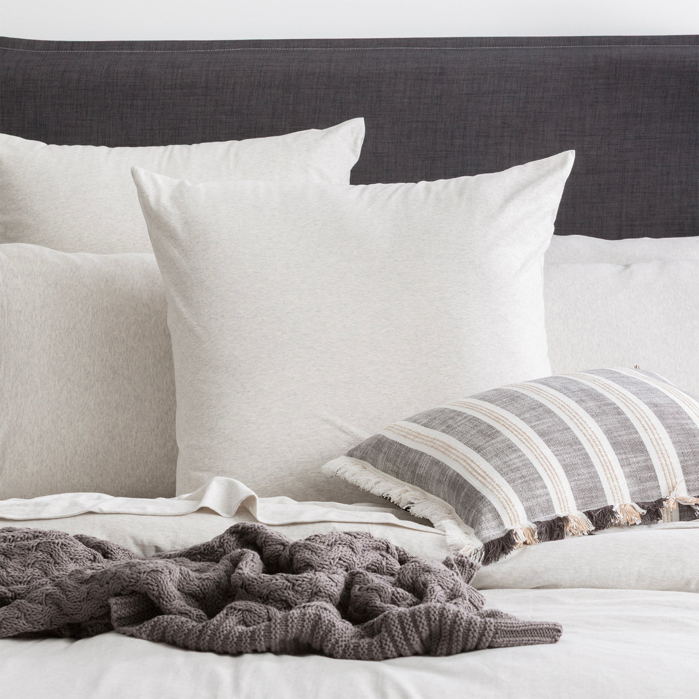 Comfort T’s Organic Cotton Jersey Quilt Cover Set Ecru
