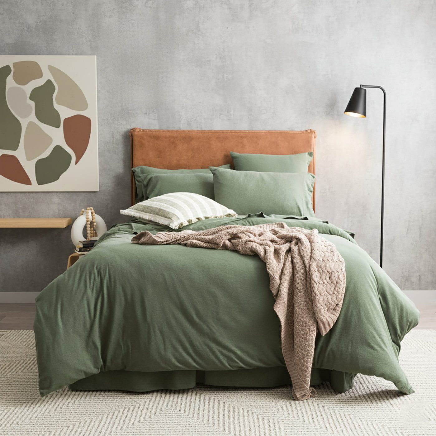 Comfort T’s Organic Cotton Jersey Quilt Cover Set Olive