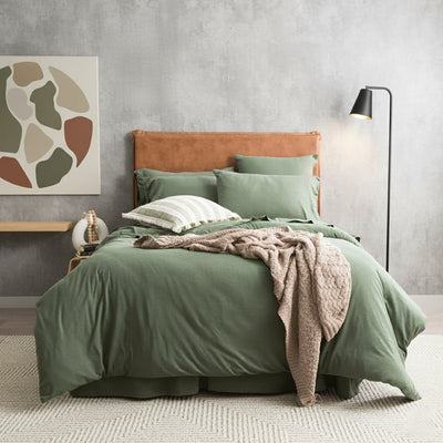 Comfort T’s Organic Cotton Jersey Quilt Cover Set Olive