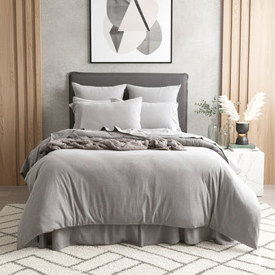 Comfort T’s Organic Cotton Jersey Quilt Cover Set Charcoal