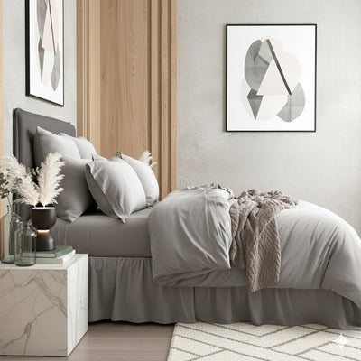 Comfort T’s Organic Cotton Jersey Quilt Cover Set Charcoal