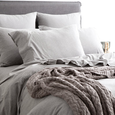 Comfort T’s Organic Cotton Jersey Quilt Cover Set Charcoal