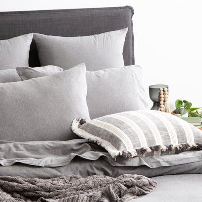 Comfort T’s Organic Cotton Jersey Quilt Cover Set Charcoal