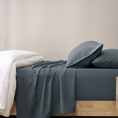 Egyptian Cotton Sheet Set 400 Thread Count Steel Blue